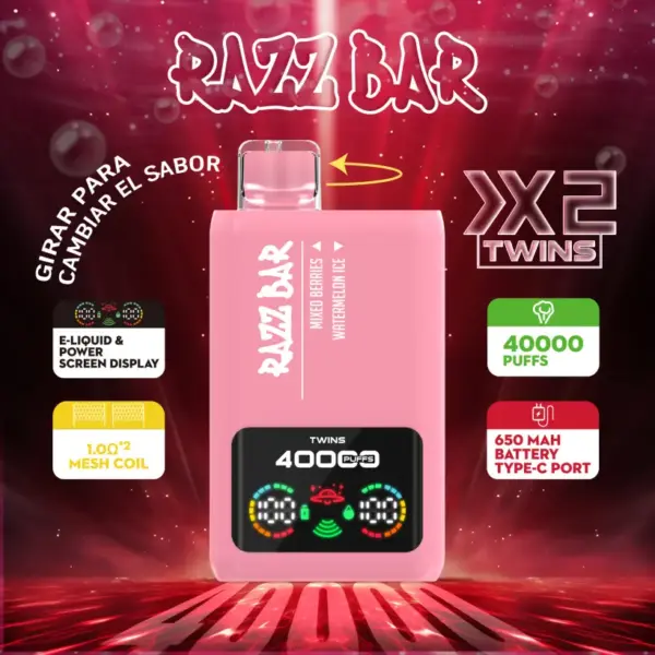 Razz Bar 40000 Zuge Einweg Vape 2 in 1 Aromen 40K Wiederaufladbar Kostenloses Dampfen EU Lager