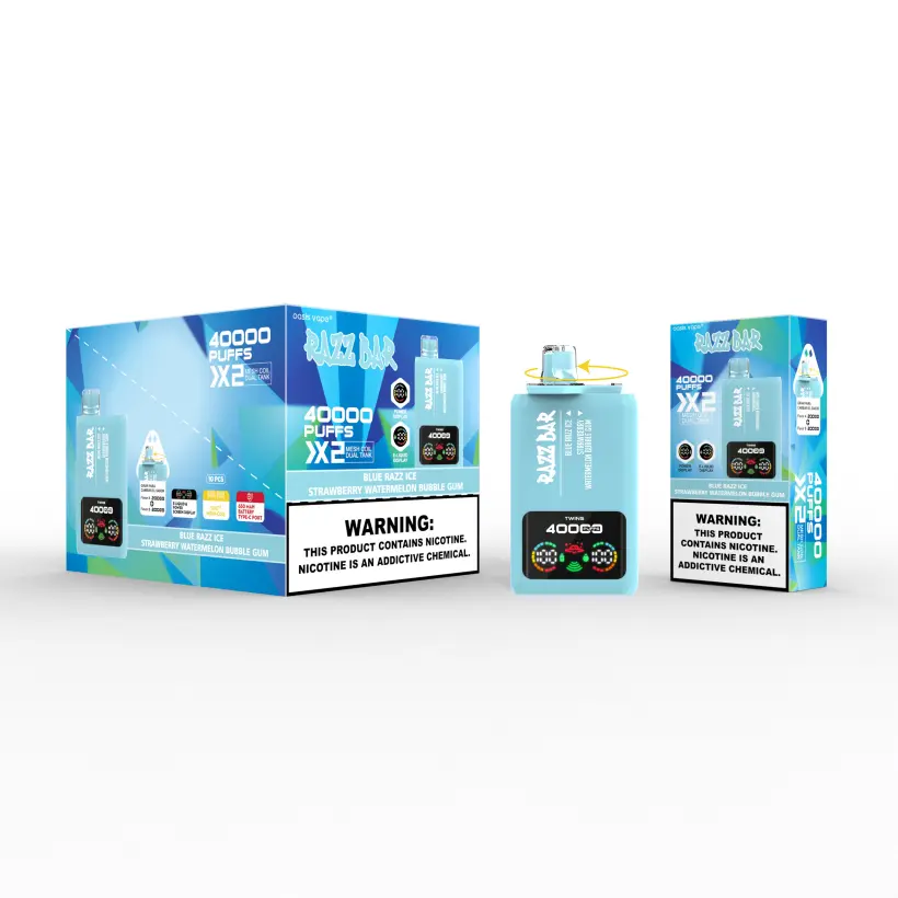 Razz Bar 40000 Zuge Einweg Vape 2 in 1 Aromen 40K Wiederaufladbar Kostenloses Dampfen EU Lager