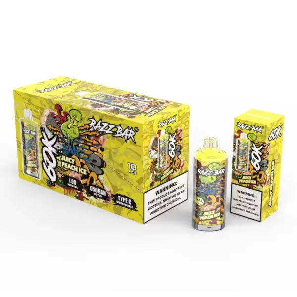 Razz Bar 60000 Züge Einweg E Zigarette Crystal Design Wiederaufladbar Lager in der EU