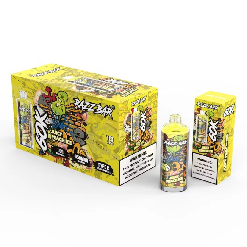 Razz Bar 60000 Züge Einweg E Zigarette Crystal Design Wiederaufladbar Lager in der EU