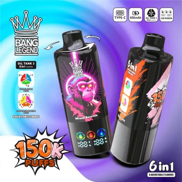 150k Züge Vape Bang Legend 150000 Einweg Vape 6 in 1 EU Lager