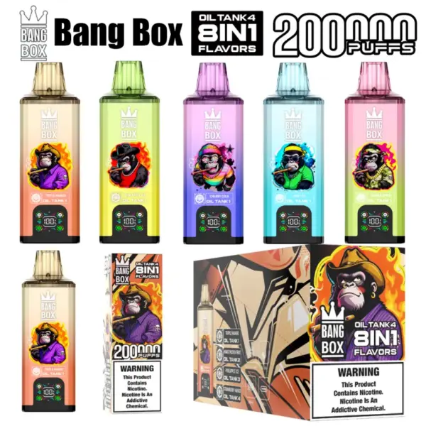 8 in 1 Vape Bang Box 200k Zuege Einweg E Zigarette Grosshandel Kostenloser Versand