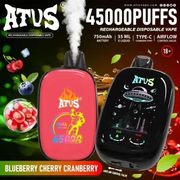 ATVS 45000 Puffs 45k Wiederaufladbare Einweg Vape Kostenloser Versand