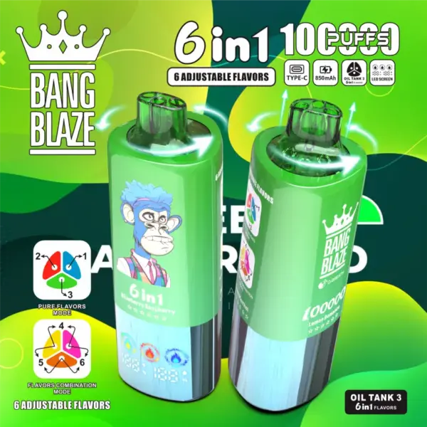 Bang Blaze 100K Züge 100000 Einweg Vape 6 In 1 Kostenloser Versand EU Lager