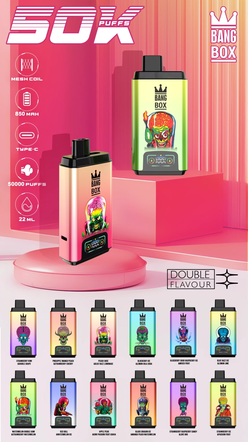 Bang Box 50 000 Züge 2 In 1 Einweg E Zigarette Mit Doppelten Geschmacksrichtungen Kostenloser Versand