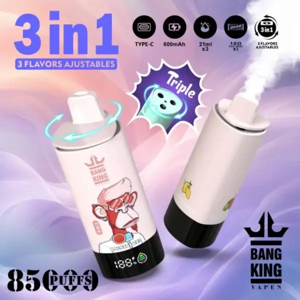 Bang King 85k Puffs 3-in-1 Bester Einweg Vape Direkt ab Werk Kostenloser Versand EU Lager
