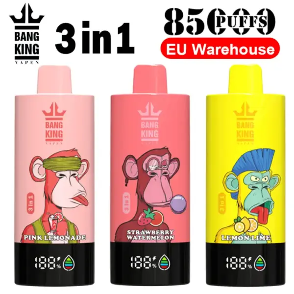 Bang King 85k Puffs 3-in-1 Bester Einweg Vape Direkt ab Werk Kostenloser Versand EU Lager