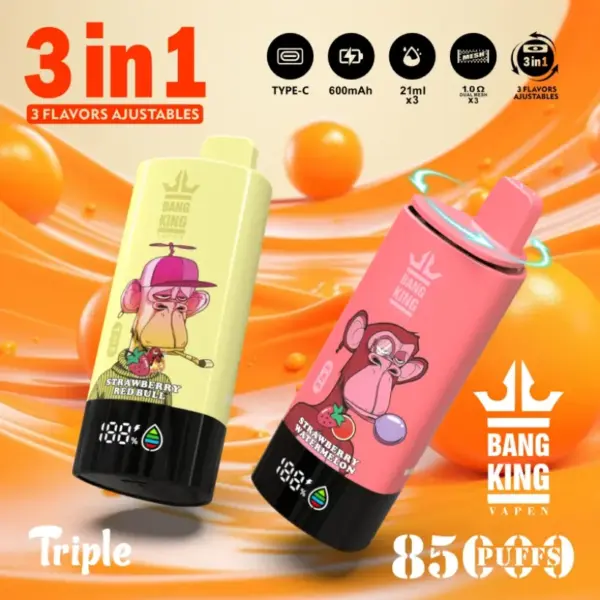 Bang King 85k Puffs 3-in-1 Bester Einweg Vape Direkt ab Werk Kostenloser Versand EU Lager
