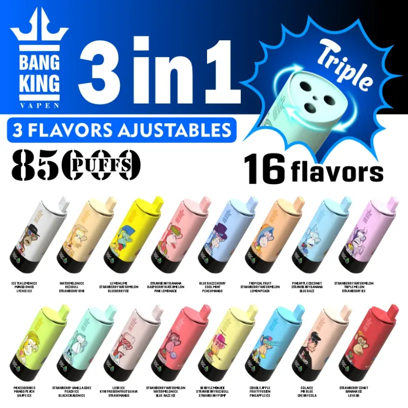 Bang King 85k Puffs 3-in-1 Bester Einweg Vape Direkt ab Werk Kostenloser Versand EU Lager