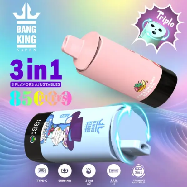 Bang King 85k Puffs 3-in-1 Bester Einweg Vape Direkt ab Werk Kostenloser Versand EU Lager