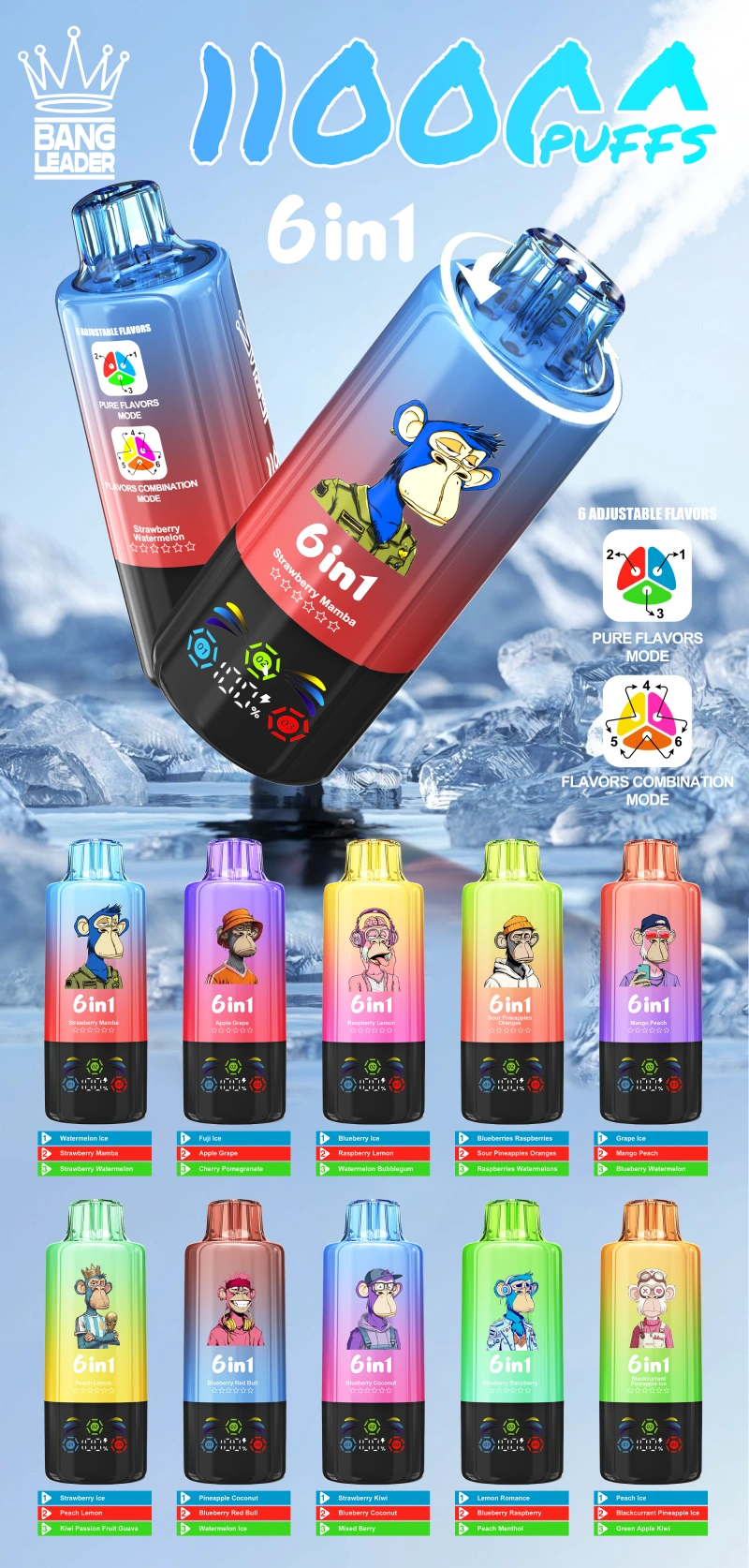 EU Vape Bang Leader 110k Züge 110000 Einweg E-Zigarette Schnelle Lieferung