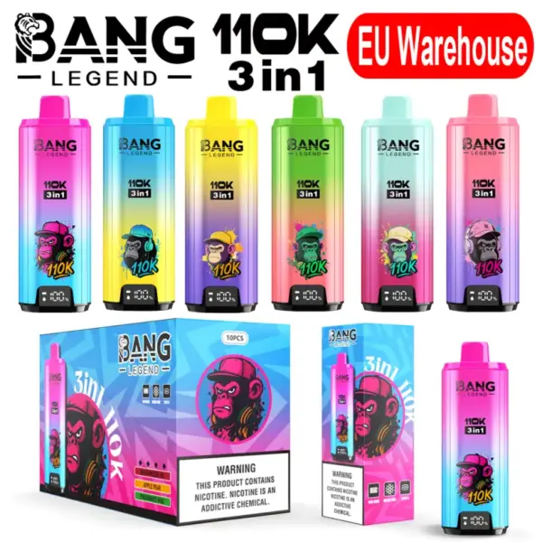 Bang Legend 110k Züge 110000 3-in-1 Einweg Vape 3 bis 7 Werktage EU Lager