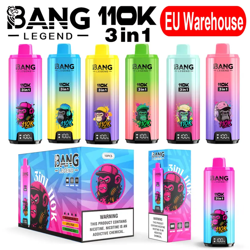 Bang Legend 110k Züge 110000 3-in-1 Einweg Vape 3 bis 7 Werktage EU Lager