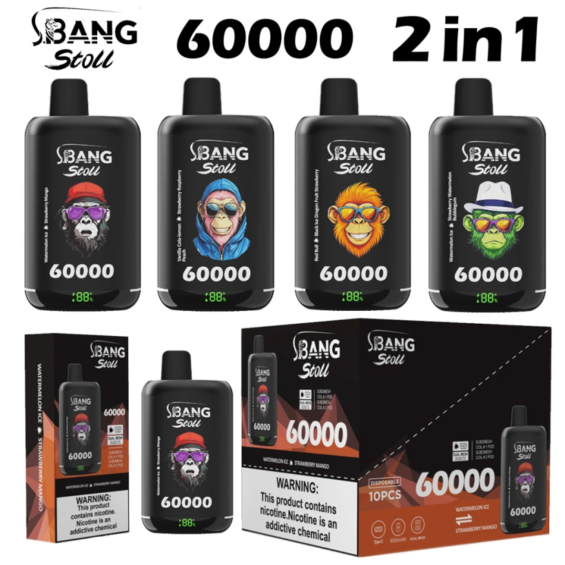 Bang Stoll 60k Puffs 2-in-1 Wiederaufladbarer Einweg Vape 60000 Kostenloser Versand