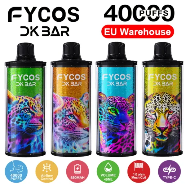 EU Puff 40k FYCOS 40000 Puffs DK Bar Einweg-Vape Kostenloser Versand 3–7 Werktage