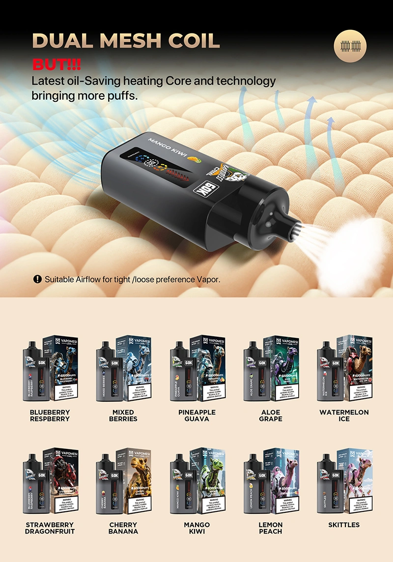 EU Puff 60000 Vapomesi 60k Puffs Caml Bester Einweg Vape Kostenloser Versand