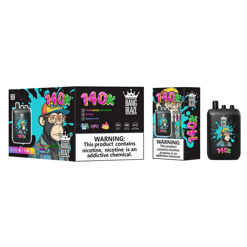 EU Vape Bang Blaze 140k Puffs 3 in 1 Wiederaufladbares Einweg-Vape 140.000 Züge Kostenloser Versand