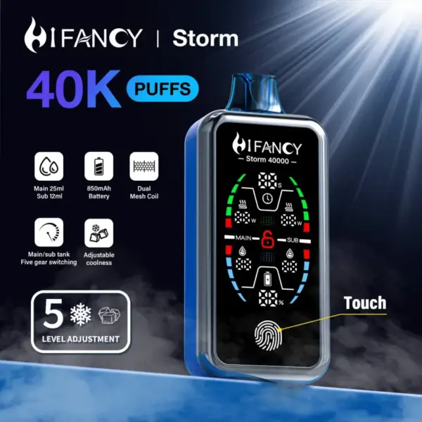 EU Vape Hifancy 40000 Züge Storm Einweg Vape Kostenloser Versand 3–7 Werktage