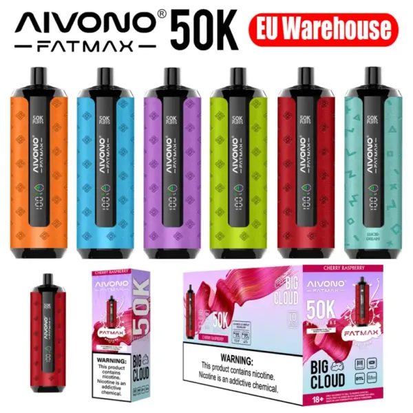 EU Lager Aivono Fatmax 50k Puffs 50000 Shisha Einweg Vape Große Wolke