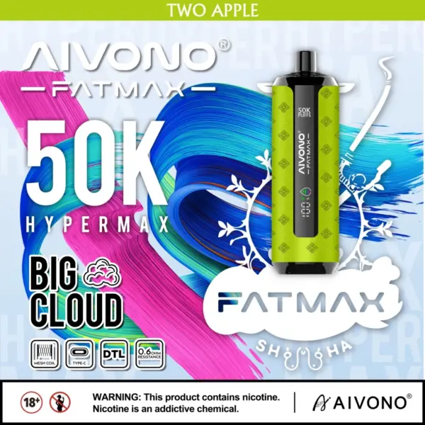 EU Lager Aivono Fatmax 50k Puffs 50000 Shisha Einweg Vape Große Wolke