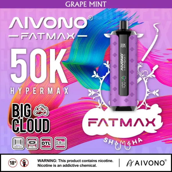 EU Lager Aivono Fatmax 50k Puffs 50000 Shisha Einweg Vape Große Wolke