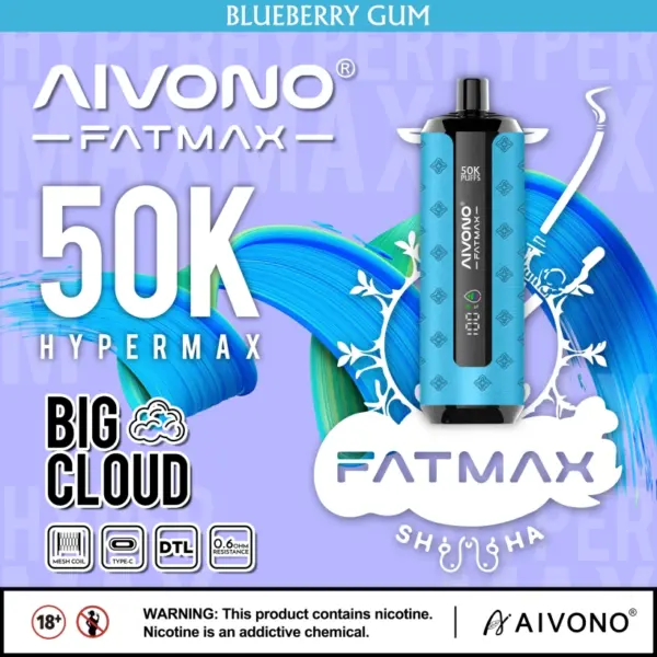 EU Lager Aivono Fatmax 50k Puffs 50000 Shisha Einweg Vape Große Wolke