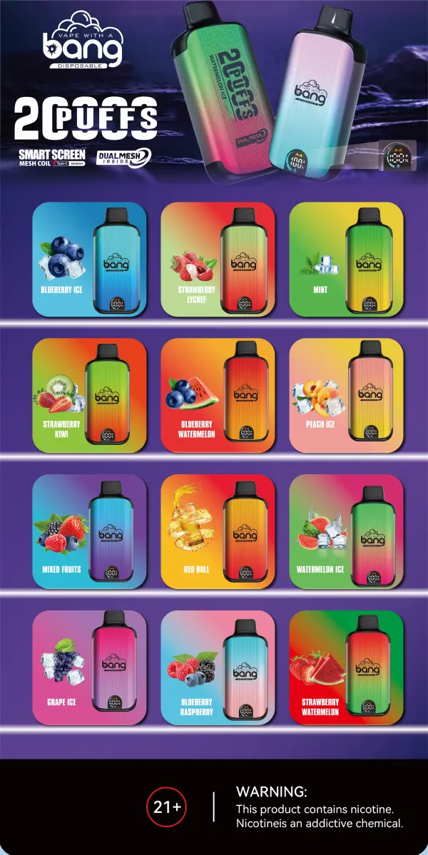 EU-Lager Bang 20000 Züge 20k Einweg-Vape mit Lieferung in 3–7 Werktagen