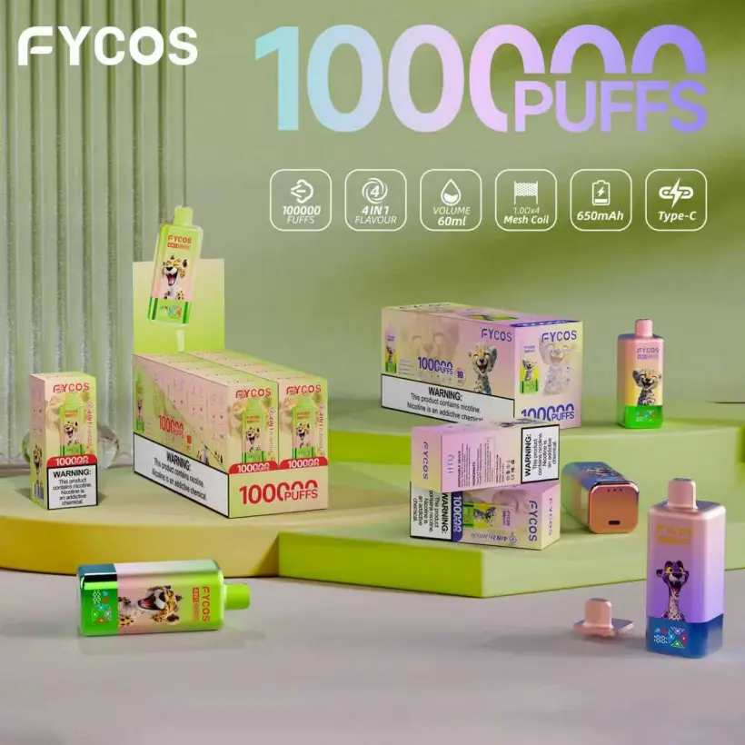 Fycos 100k Puffs 4 in 1 Bester Einweg-Vape Kostenloser Versand 3–7 Werktage EU-Lager