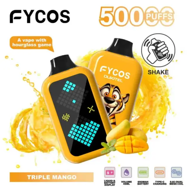 FYCOS 50K Puffs mit Sanduhr-Spiel Einweg-Vape 50000 EU-Lager