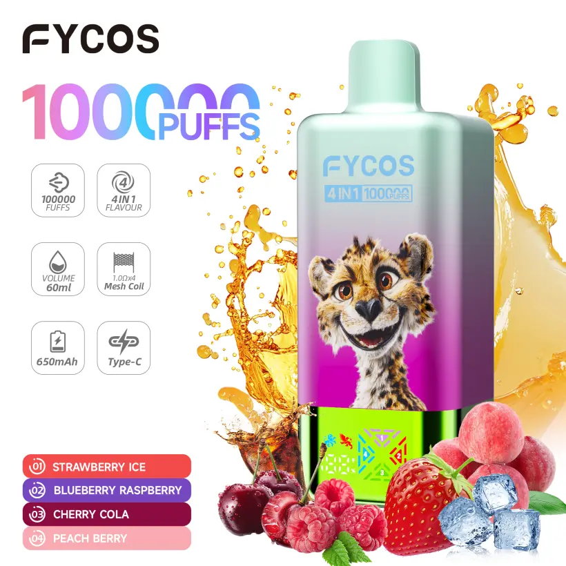Fycos 100k Puffs 4 in 1 Bester Einweg-Vape Kostenloser Versand 3–7 Werktage EU-Lager