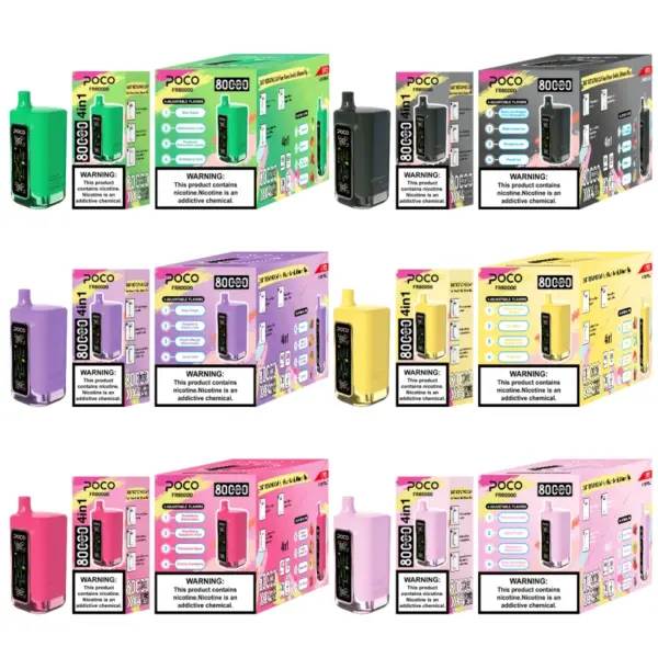 POCO FR 80000 Züge Einweg-Vape 4 In 1 Geschmacksrichtungen Kostenloser Versand EU-Lager
