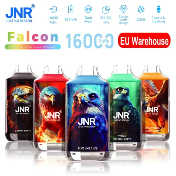Puff 16k JNR 16000 Züge Falcon Crystal Einweg Vape Stift Kostenloser Versand EU Lager