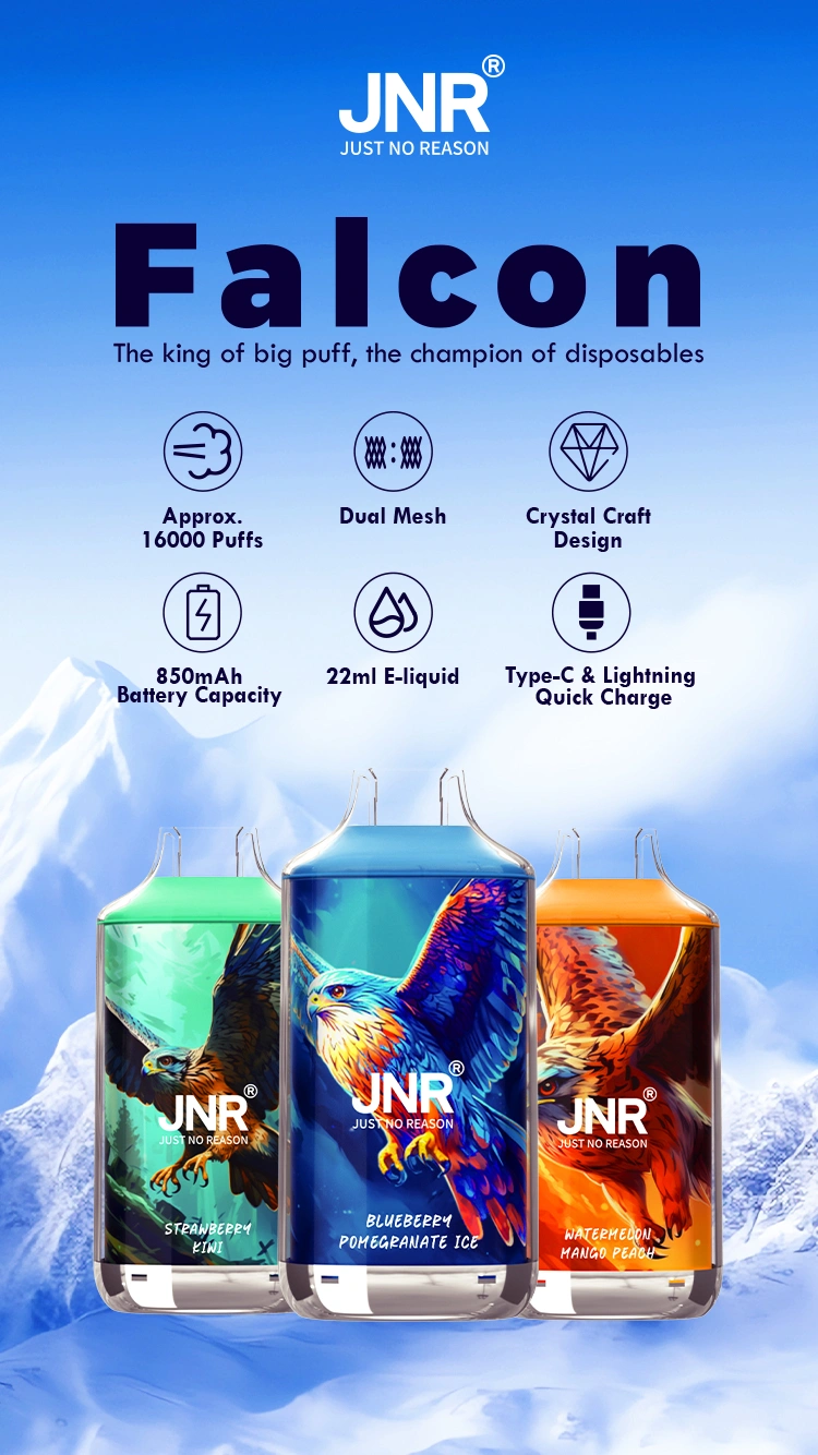 Puff 16k JNR 16000 Züge Falcon Crystal Einweg Vape Stift Kostenloser Versand EU Lager