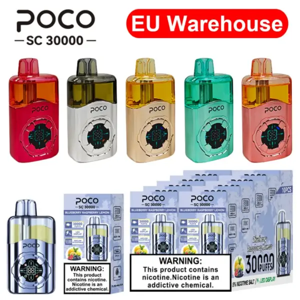 Puff 30K Vape POCO SC 30000 Züge Einweg-Vape Kostenloser Versand EU-Lager