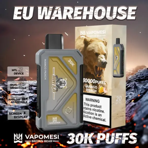 Vapomesi 30k Puffs Brown Bear Einweg Vape 30000 Kostenloser Versand EU Lager