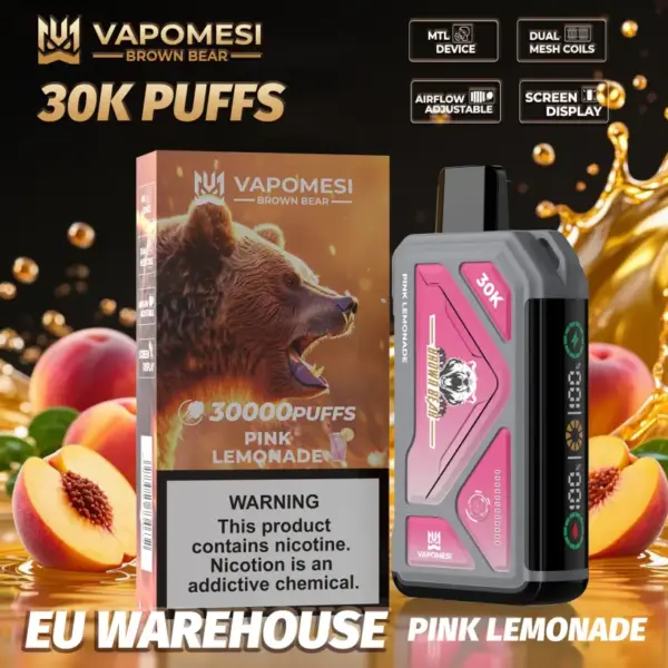 Vapomesi 30k Puffs Brown Bear Einweg Vape 30000 Kostenloser Versand EU Lager