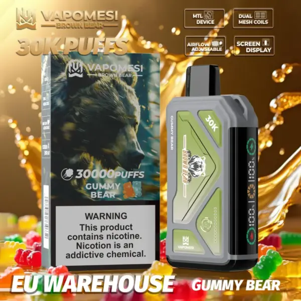 Vapomesi 30k Puffs Brown Bear Einweg Vape 30000 Kostenloser Versand EU Lager