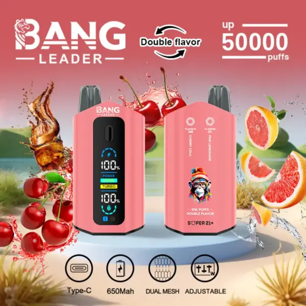 Bang Leader 50k Züge 2 In 1 Doppelte Geschmacksrichtungen Beste Einweg Vape 50000 Kostenloser Versand