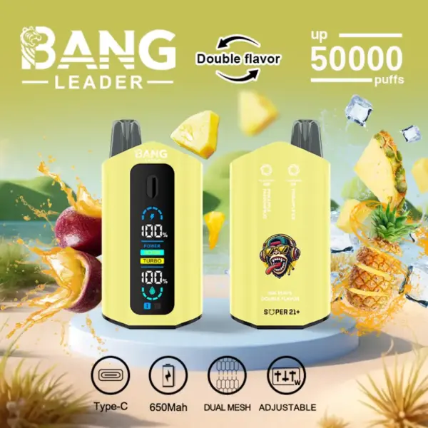 Bang Leader 50k Züge 2 In 1 Doppelte Geschmacksrichtungen Beste Einweg Vape 50000 Kostenloser Versand