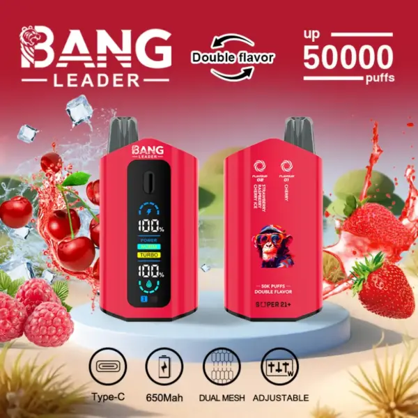 Bang Leader 50k Züge 2 In 1 Doppelte Geschmacksrichtungen Beste Einweg Vape 50000 Kostenloser Versand