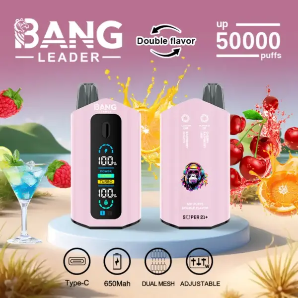 Bang Leader 50k Züge 2 In 1 Doppelte Geschmacksrichtungen Beste Einweg Vape 50000 Kostenloser Versand