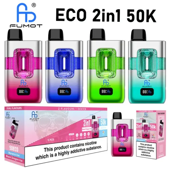 Fumot 50k Puffs 2 in 1 Crystal Einweg Vape Randm 50000 Kostenloser Versand