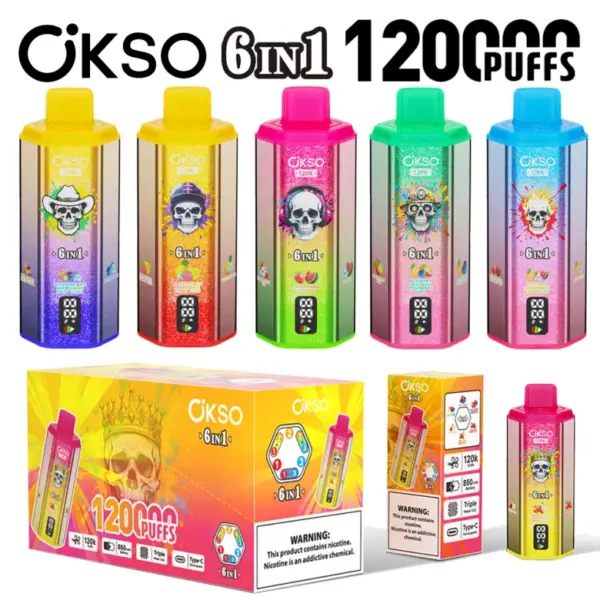 OKSO 120K Puffs 6 In 1 Best Disposable Vape Shop 120000 Kostenloser Versand