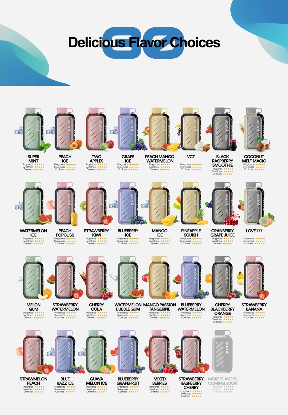 Puff EU Vozol 50k Züge 50000 Ice Control Einweg-Vape Großhandel Kostenloser Versand