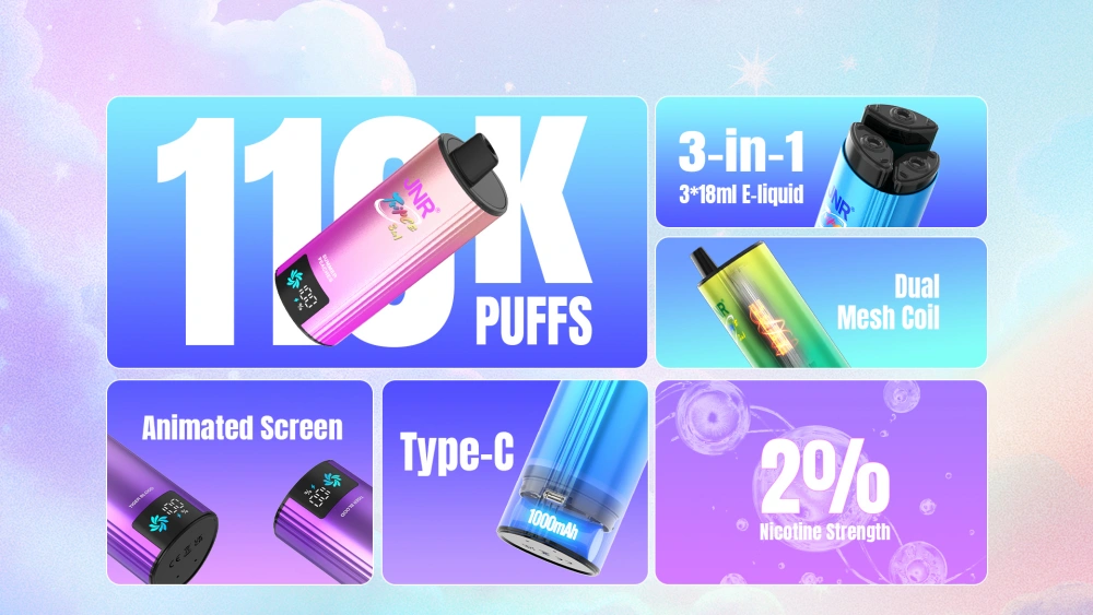 Puff JNR 110K Puffs Triple 3 in 1 Einweg Vape 110000 Kostenloser Versand