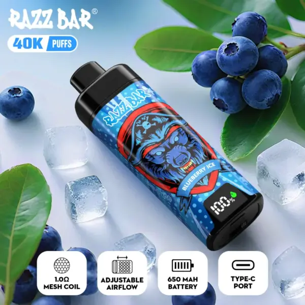 Razz Bar 40k Züge Einweg Vape Mit Smart Screen Kostenloser Versand