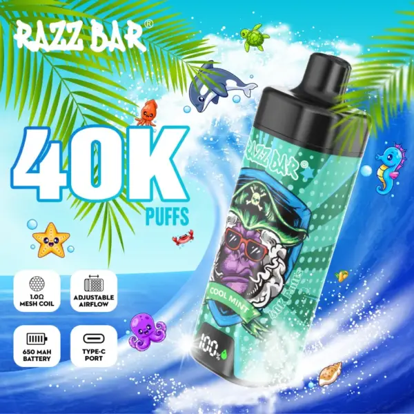 Razz Bar 40k Züge Einweg Vape Mit Smart Screen Kostenloser Versand
