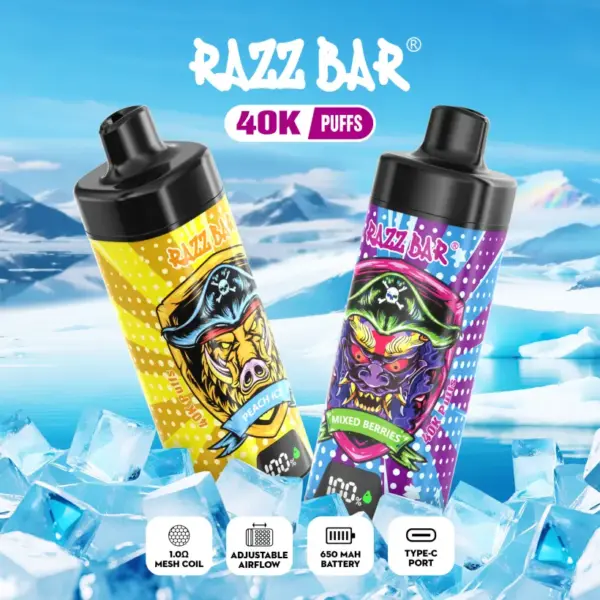 Razz Bar 40k Züge Einweg Vape Mit Smart Screen Kostenloser Versand