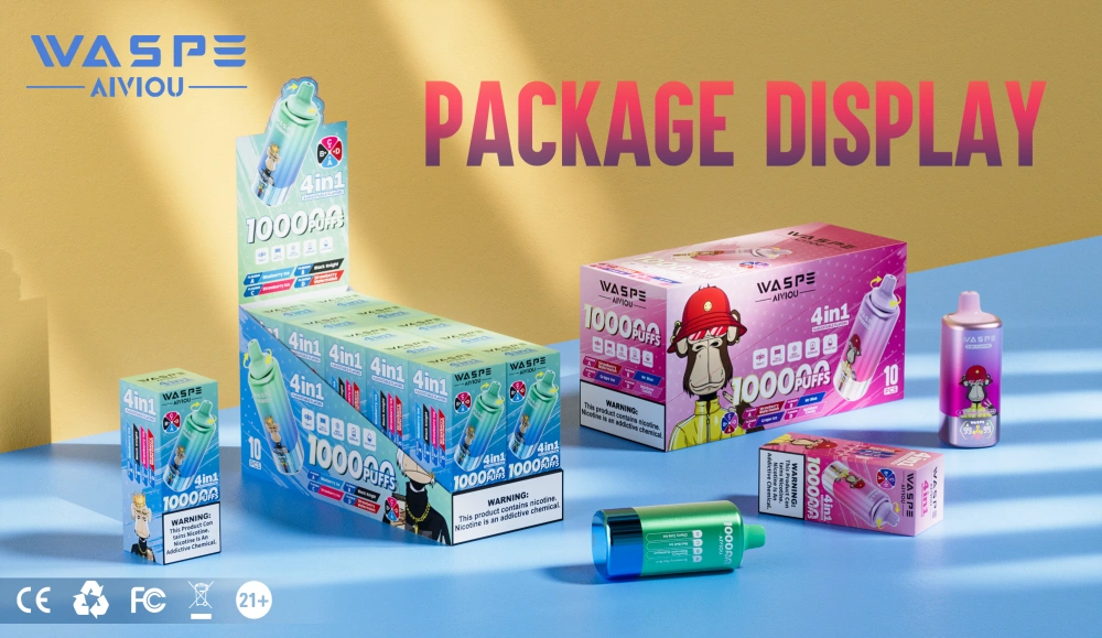 WASPE 100000 Züge AIVIOU Einweg Vape 4-in-1 Kostenloser Versand EU Lager