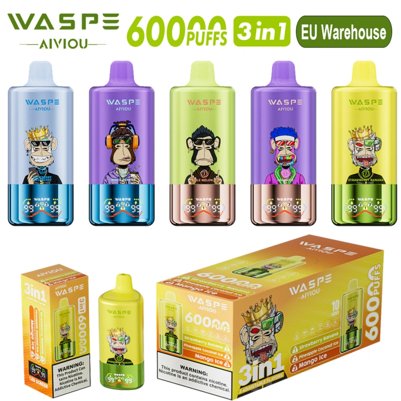 WASPE 60000 Züge 3 in 1 Einweg Vape AIVIOU Kostenloser Versand EU Lager